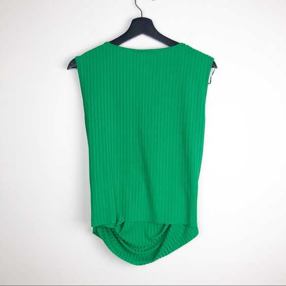 Zara Ribbed Green Cropped Top - Picture 6 of 11